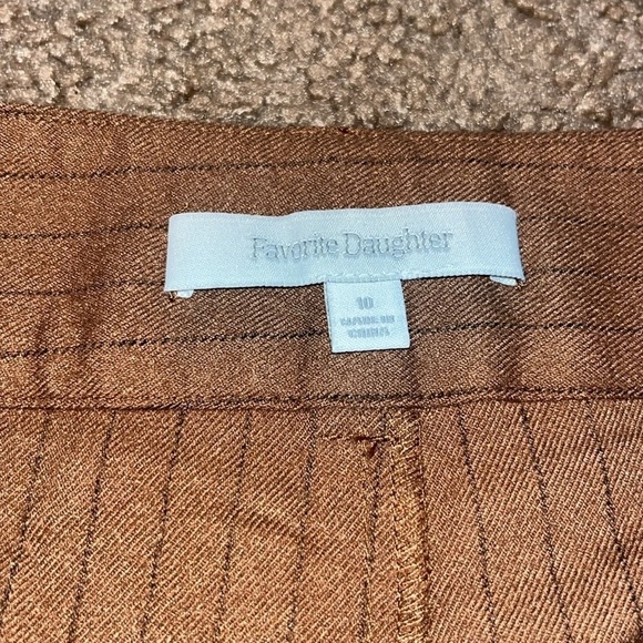 Favorite Daughter The Favorite High Rise Wide Leg Pants Camel Pinstripe 10 - Picture 11 of 12